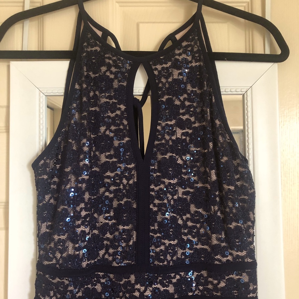 Long Navy Blue Formal Dress